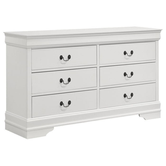 Louis Philippe 6-drawer Dresser White - All Brands Furniture (NJ)
