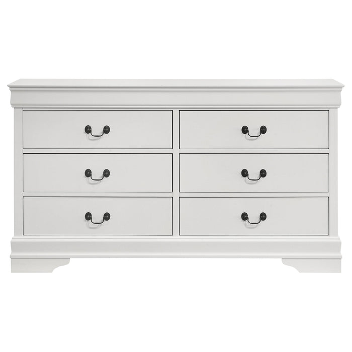 Louis Philippe 6-drawer Dresser White - All Brands Furniture (NJ)