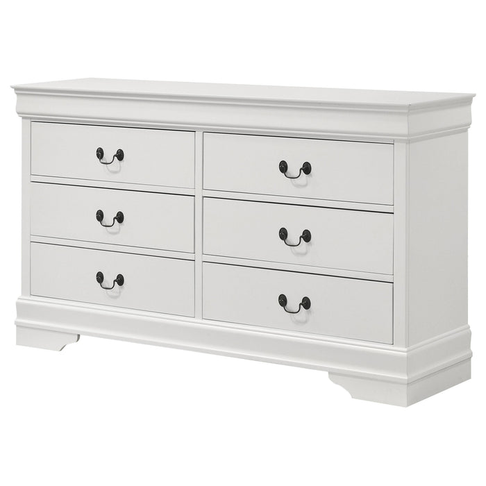 Louis Philippe 6-drawer Dresser White - All Brands Furniture (NJ)