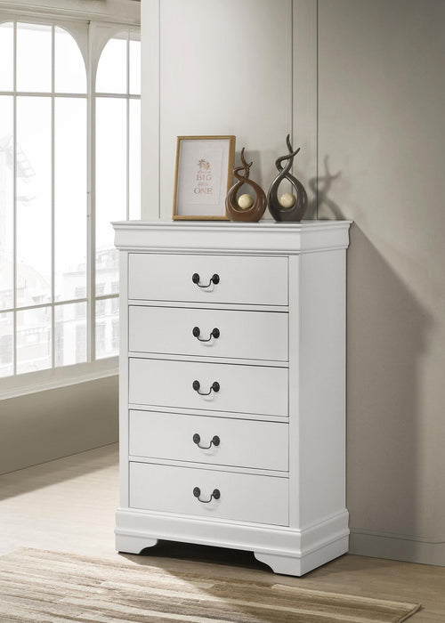 Louis Philippe 5-drawer Bedroom Chest White - All Brands Furniture (NJ)