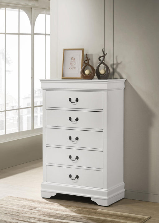 Louis Philippe 5-drawer Bedroom Chest White - All Brands Furniture (NJ)