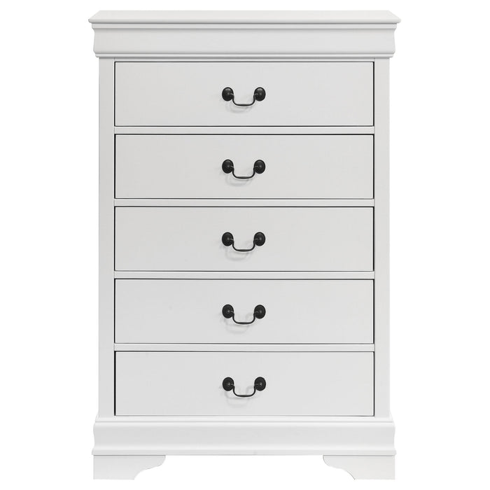 Louis Philippe 5-drawer Bedroom Chest White - All Brands Furniture (NJ)