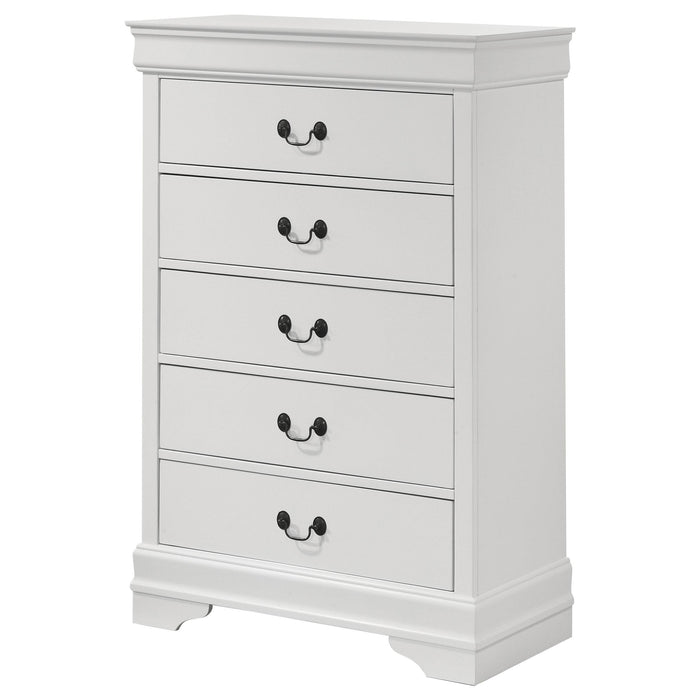 Louis Philippe 5-drawer Bedroom Chest White - All Brands Furniture (NJ)