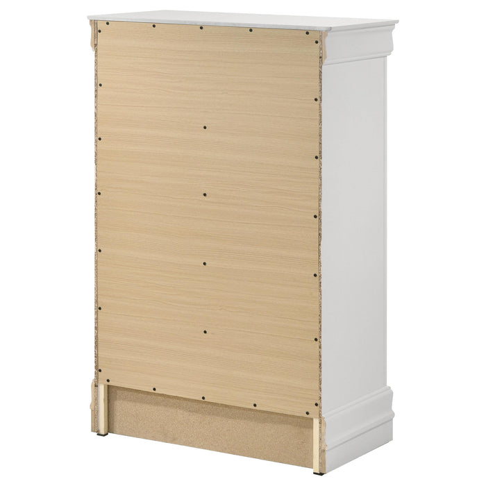 Louis Philippe 5-drawer Bedroom Chest White - All Brands Furniture (NJ)