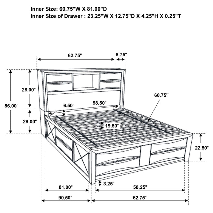 Briana Bookcase Platform Storage Bed - All Brands Furniture (NJ)