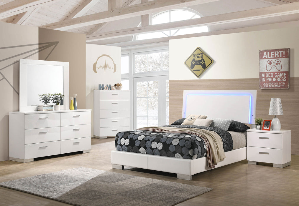 Felicity Panel Bed with LED Lighting - All Brands Furniture (NJ)