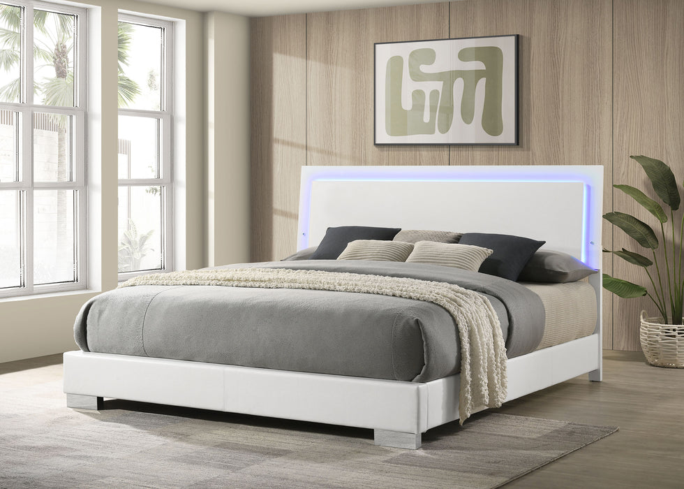 Felicity Panel Bed with LED Lighting - All Brands Furniture (NJ)