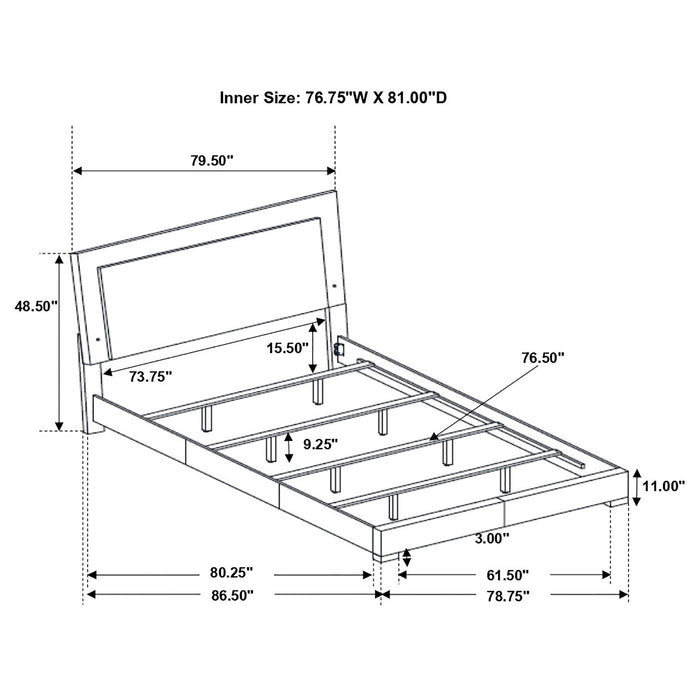Felicity Panel Bed with LED Lighting - All Brands Furniture (NJ)