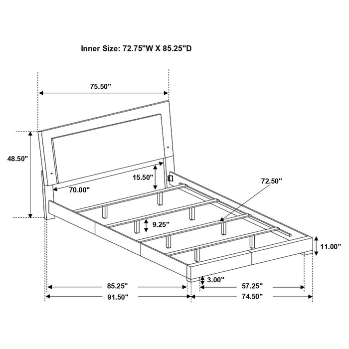 Felicity Panel Bed with LED Lighting - All Brands Furniture (NJ)
