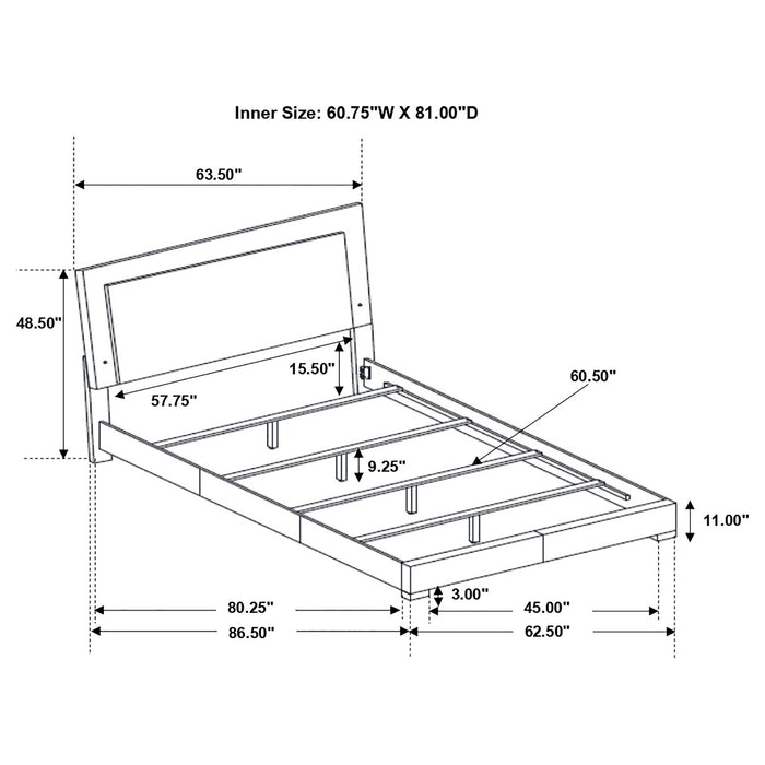 Felicity Panel Bed with LED Lighting - All Brands Furniture (NJ)