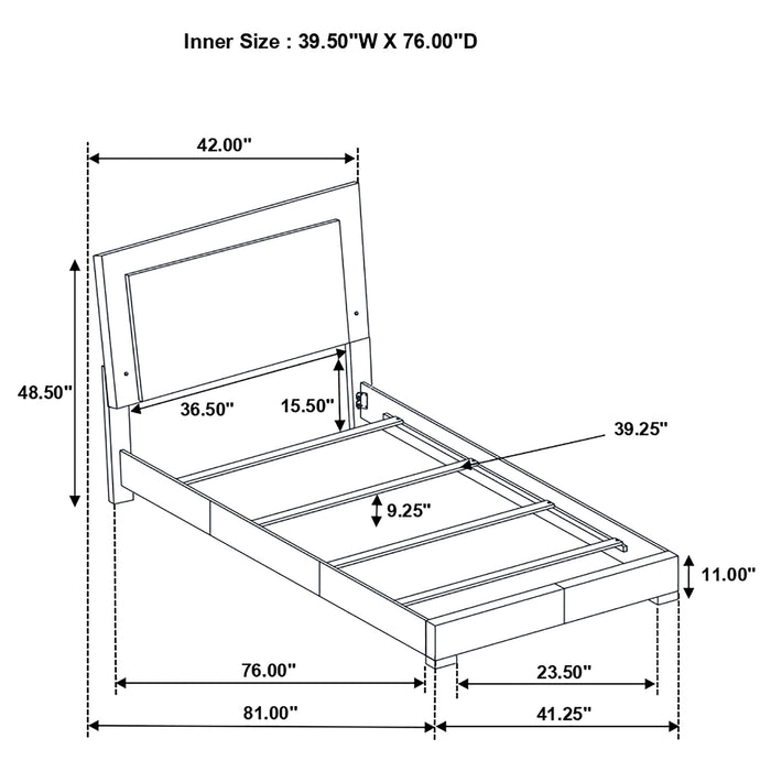 Felicity Panel Bed with LED Lighting - All Brands Furniture (NJ)