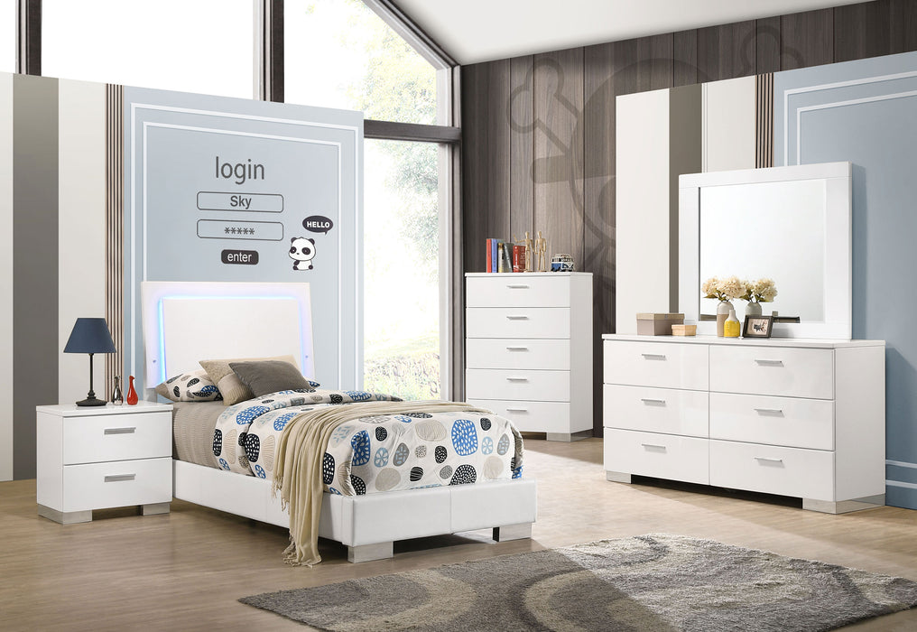 Felicity Panel Bed with LED Lighting - All Brands Furniture (NJ)
