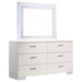 Felicity 6-drawer Dresser with LED Mirror White High Gloss - All Brands Furniture (NJ)