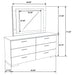 Felicity 6-drawer Dresser with LED Mirror White High Gloss - All Brands Furniture (NJ)
