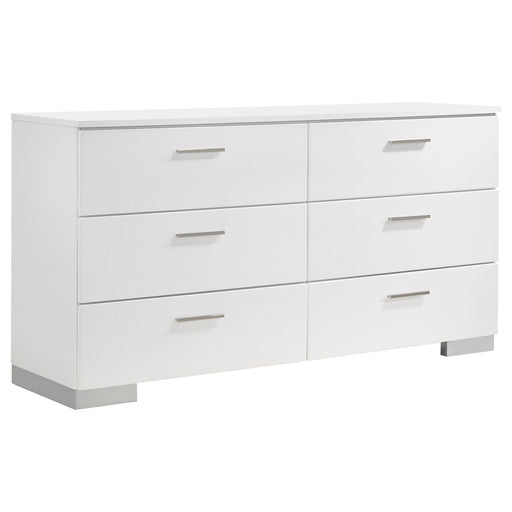 Felicity 6-drawer Dresser Glossy White image