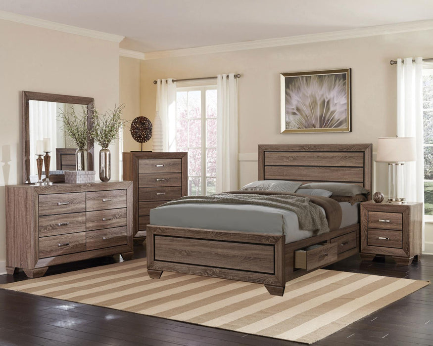 Kauffman Storage Bedroom Set with High Straight Headboard - All Brands Furniture (NJ)