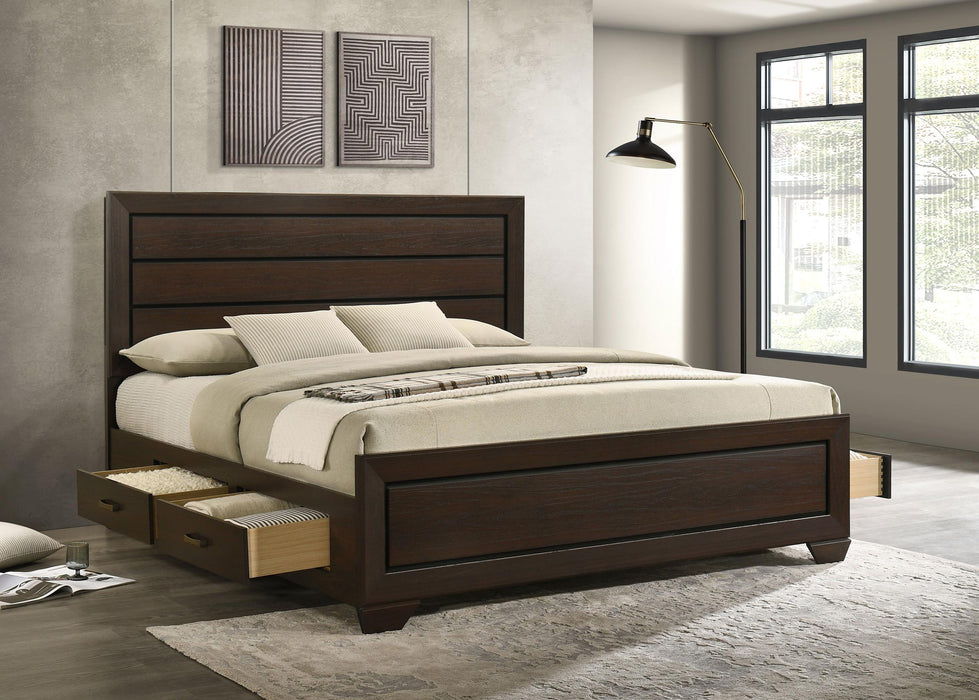 Kauffman California King, Eastren king, & Queen Storage Bed Dark Cocoa - All Brands Furniture (NJ)