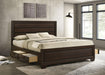 Kauffman California King, Eastren king, & Queen Storage Bed Dark Cocoa - All Brands Furniture (NJ)