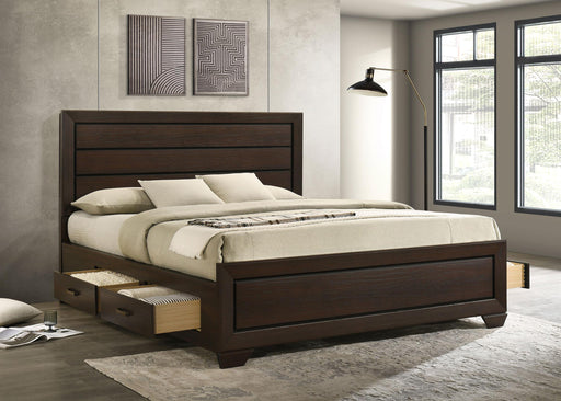 Kauffman California King, Eastren king, & Queen Storage Bed Dark Cocoa - All Brands Furniture (NJ)
