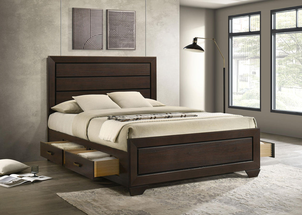 Kauffman California King, Eastren king, & Queen Storage Bed Dark Cocoa - All Brands Furniture (NJ)