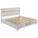 Miranda California King. E.King, & Queen 2-drawer Storage Bed Black & White - All Brands Furniture (NJ)