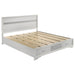 Miranda California King. E.King, & Queen 2-drawer Storage Bed Black & White - All Brands Furniture (NJ)