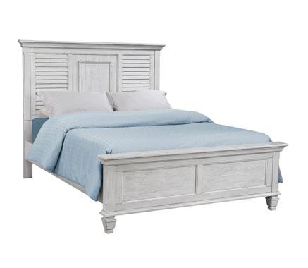 Franco Eastern King & Queen Panel Bed Antique White & Oak - All Brands Furniture (NJ)
