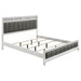 Barzini California King, E.King, & Queen Upholstered Panel Bed White - All Brands Furniture (NJ)