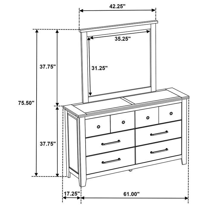 Hazlewood Dresser with Mirror - All Brands Furniture (NJ)