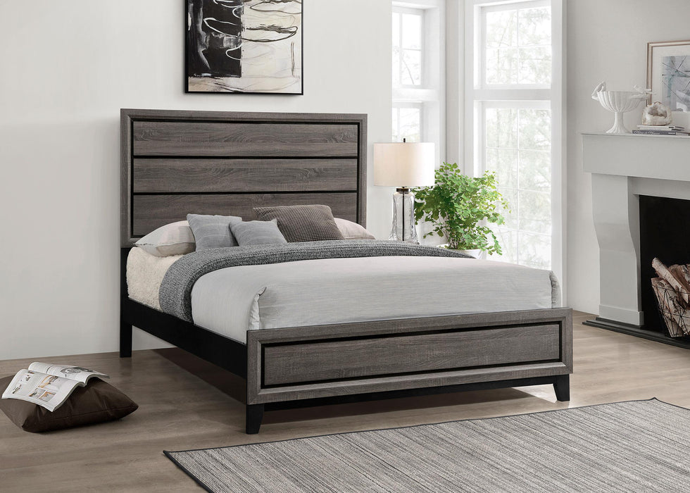 Watson Wood Panel Bed Grey Oak - All Brands Furniture (NJ)