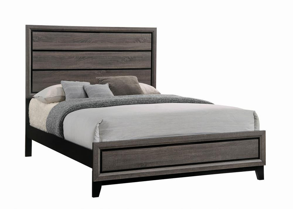 Watson Eastern King & Queen Bed Grey Oak and Black - All Brands Furniture (NJ)
