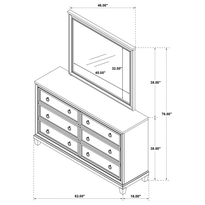 Pembroke Dresser with Mirror - All Brands Furniture (NJ)