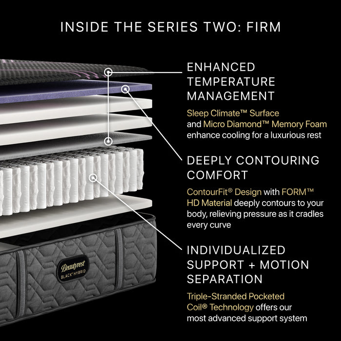 Beautyrest BlackÂ® Series Two 13.5" Hybrid Firm Mattress