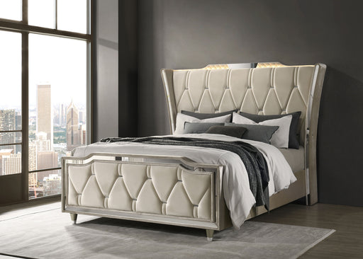 Lorient Wingback Bed with LED Lighting - All Brands Furniture (NJ)