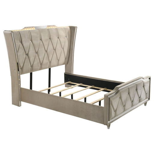 Lorient Wingback Bed with LED Lighting - All Brands Furniture (NJ)