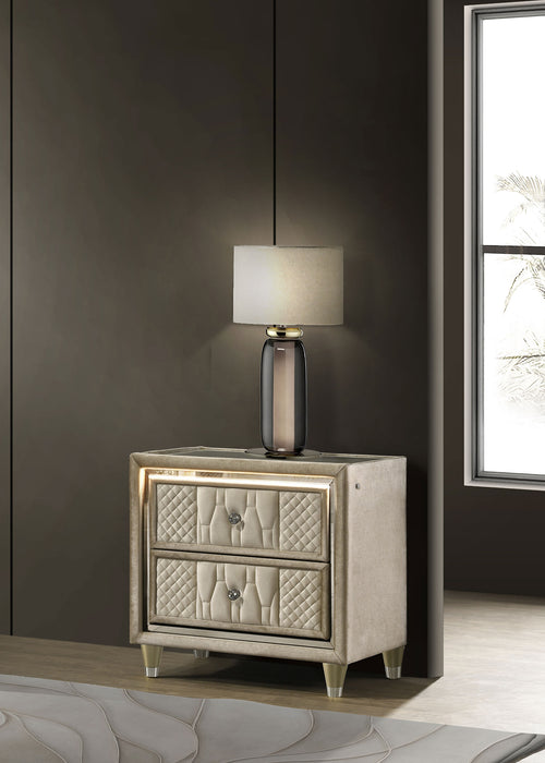 Lorient Nightstand with LED Lighting - All Brands Furniture (NJ)