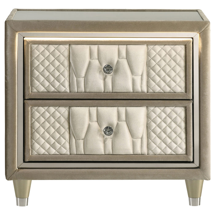 Lorient Nightstand with LED Lighting - All Brands Furniture (NJ)