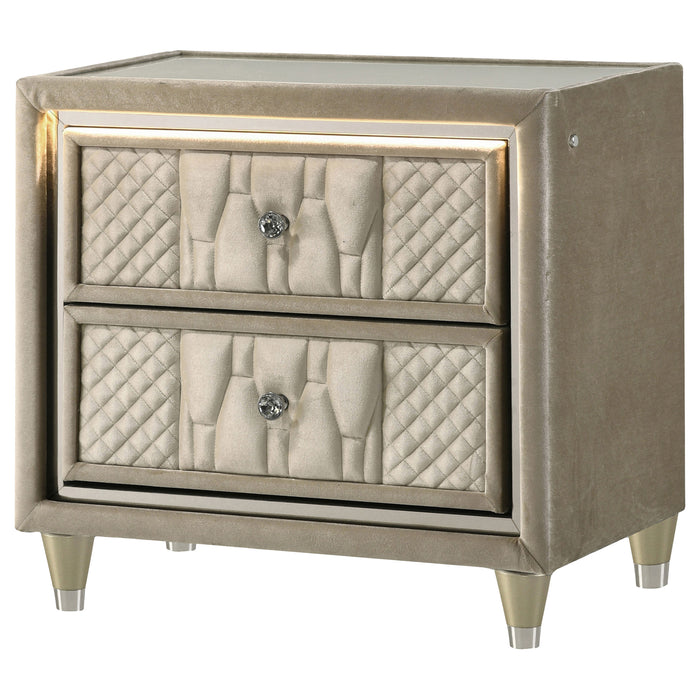 Lorient Nightstand with LED Lighting - All Brands Furniture (NJ)