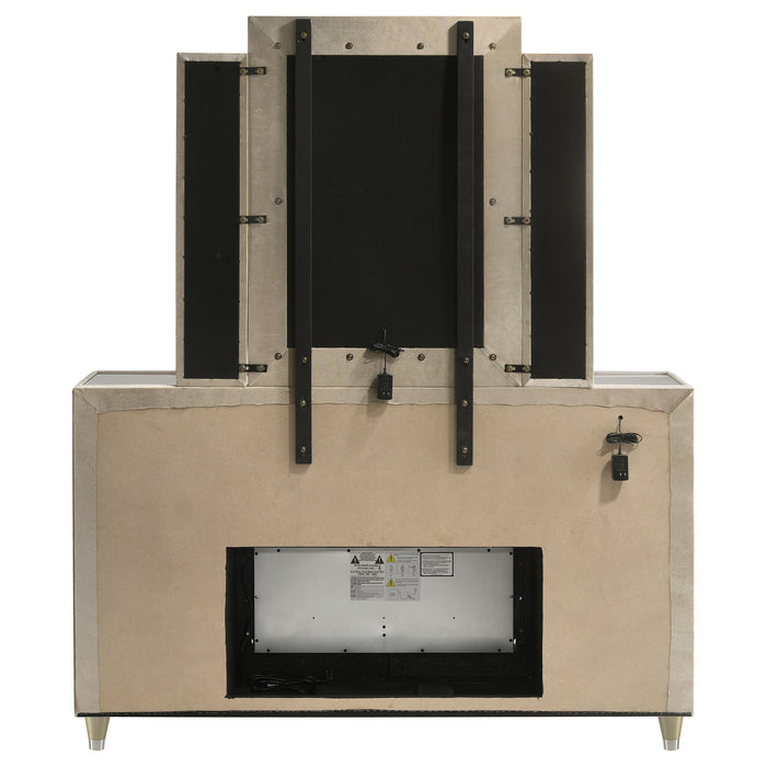 Lorient LED Dresser with LED Mirror and Flame Visualizer - All Brands Furniture (NJ)