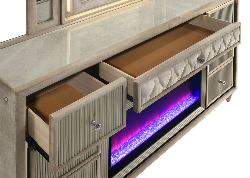 Lorient LED Dresser with Flame Visualizer - All Brands Furniture (NJ)