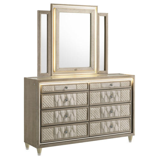 Lorient LED Dresser with LED Mirror - All Brands Furniture (NJ)
