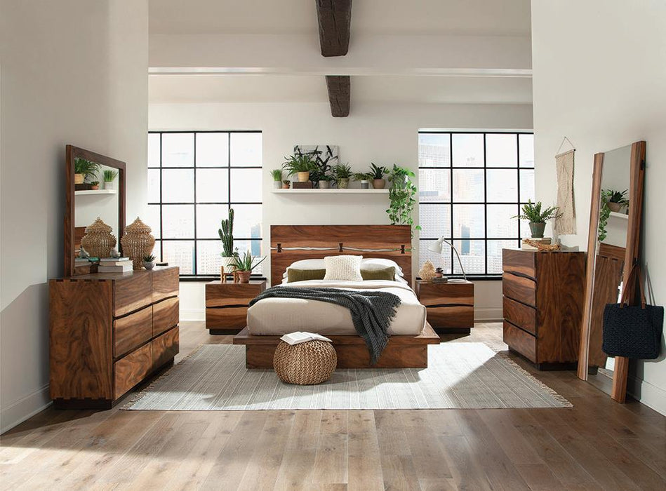 Winslow California King, E.King & Queen Bed Smokey Walnut and Coffee Bean - All Brands Furniture (NJ)