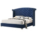 Melody California King, Eastren King, Queen Wingback Upholstered Bed Pacific Blue & Grey - All Brands Furniture (NJ)