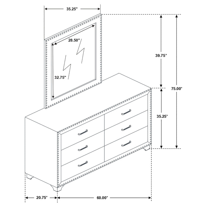 Melody Dresser with Mirror - All Brands Furniture (NJ)