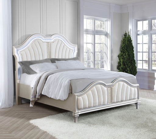 Evangeline Panel Bed with LED Lighting - All Brands Furniture (NJ)