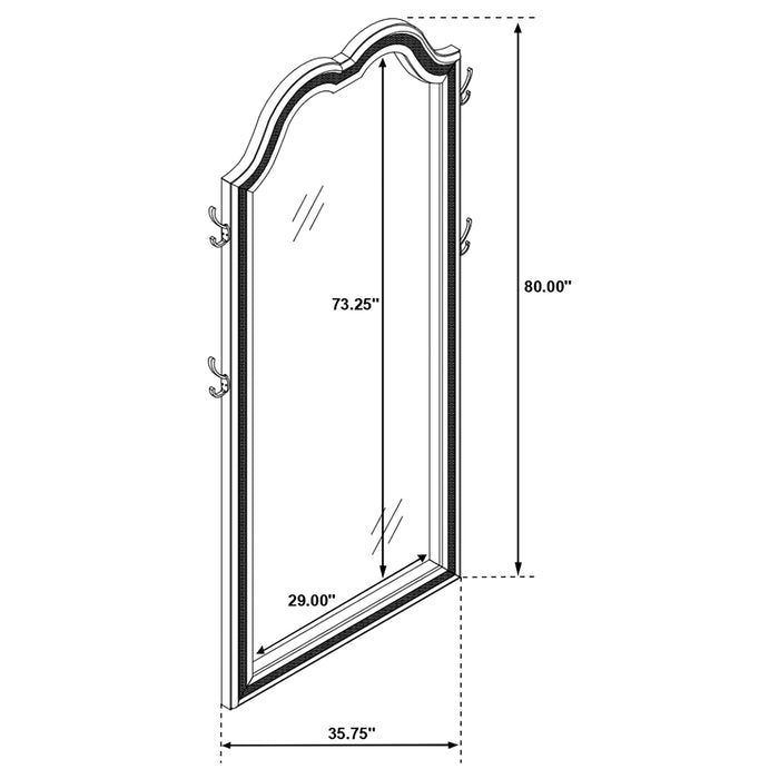 Evangeline Floor Mirror with LED Lighting - All Brands Furniture (NJ)