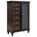 Andover 6-drawer Tempered Glass Door Chest Dark Oak - All Brands Furniture (NJ)