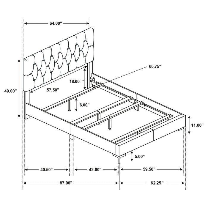 Kendall Panel Bed Black - All Brands Furniture (NJ)