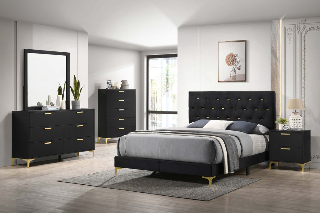 Kendall Panel Bed E.King, & Queen Black & White - All Brands Furniture (NJ)