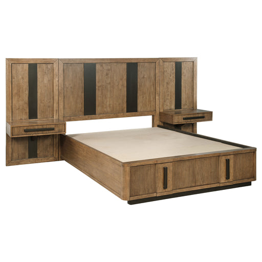 Terrace Wall Panel Platform Storage Bed with Attached Nightstands - All Brands Furniture (NJ)